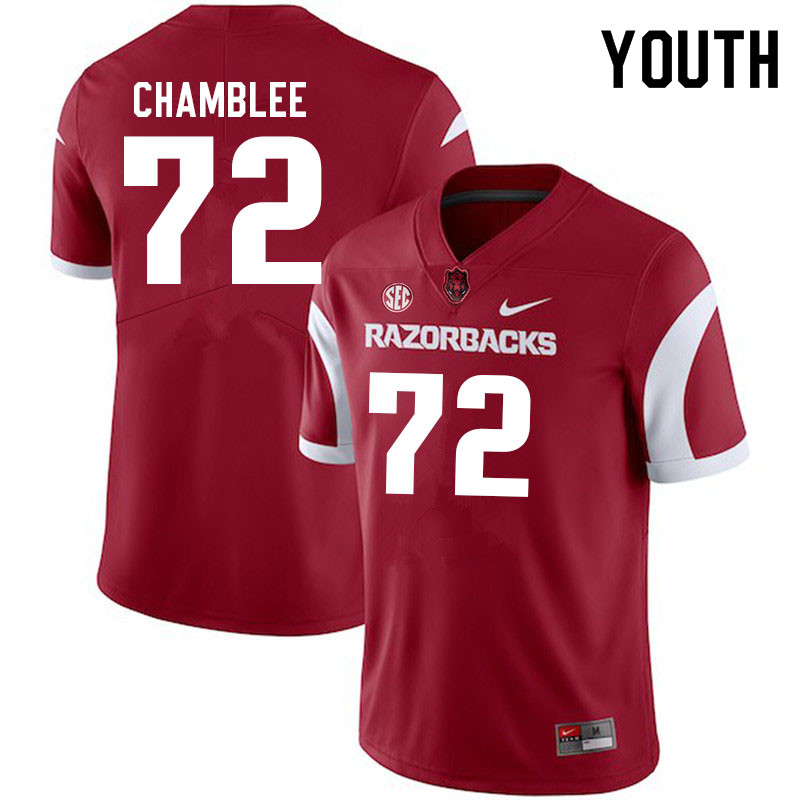 Youth #72 Andrew Chamblee Arkansas Razorbacks College Football Jerseys Sale-Cardinal